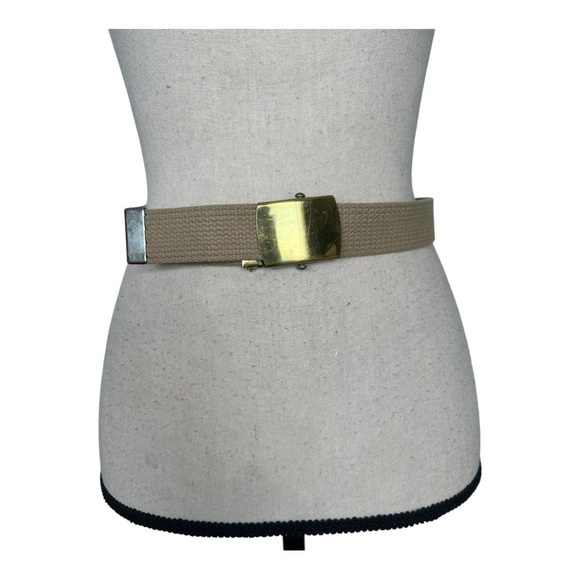 Vintage Accessories - Vintage Cream and Gold Belt